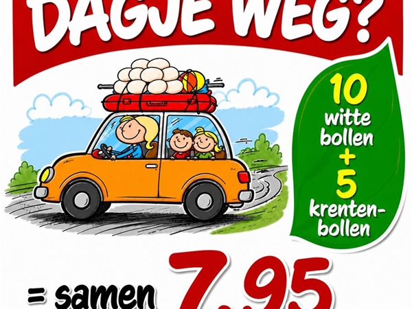 Dagje weg wit + krentenbollen