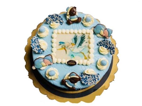 Geboorte taart blauw