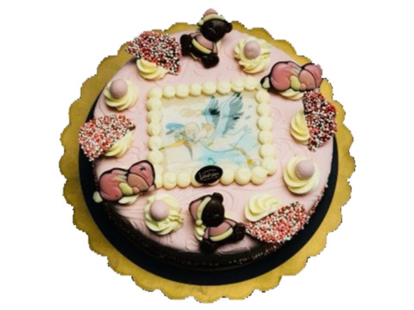 Geboorte taart roze
